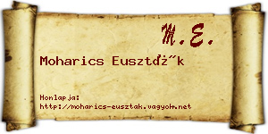 Moharics Euszták névjegykártya